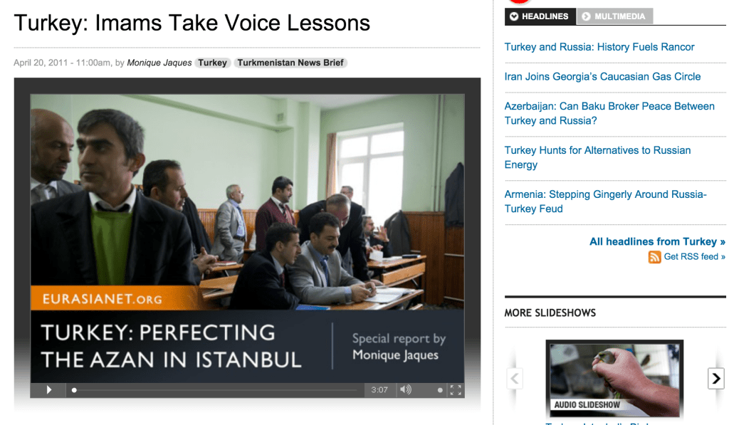 Eurasianet.org: Turkey: Imams Take Voice&nbsp;Lessons